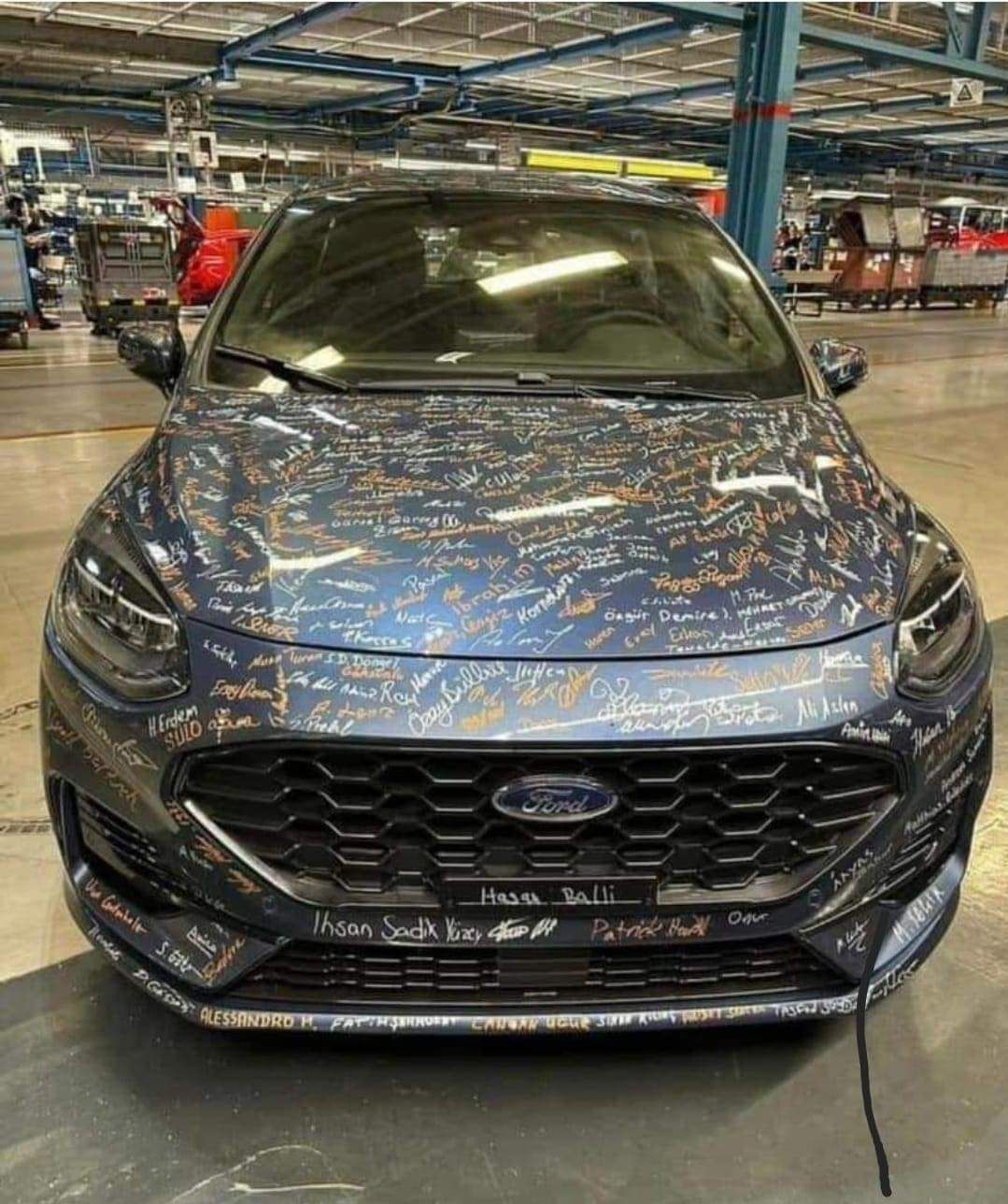 The Last 2023 Fiesta rolling off the production line, signed.